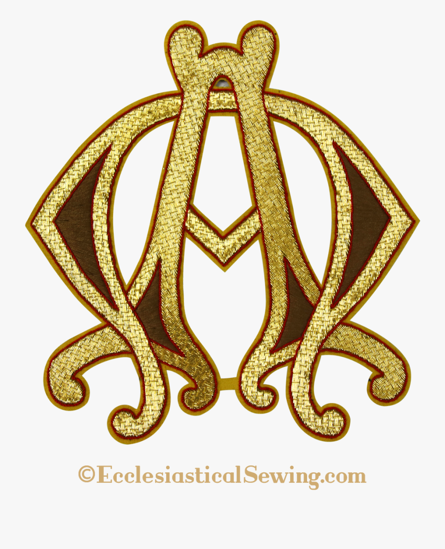 Alpha Omega Goldwork Embroidered Emblem - Illustration, Transparent Clipart