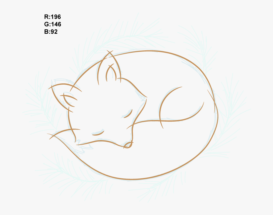 Clip Art Collection Of Free Foxes - Sleeping Fox Drawing Outline, Transparent Clipart