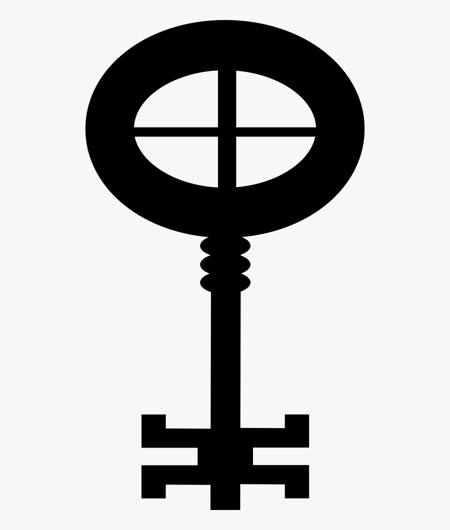 Key Design With Gross Oval And A Thin Cross Inside - Cross, Transparent Clipart