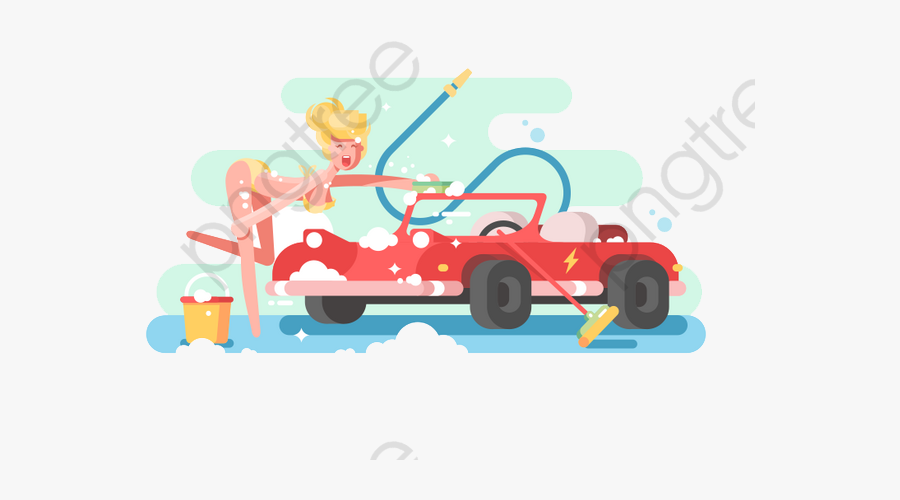 Cartoon Girl Png Commercial - Sexy Car Wash Font, Transparent Clipart