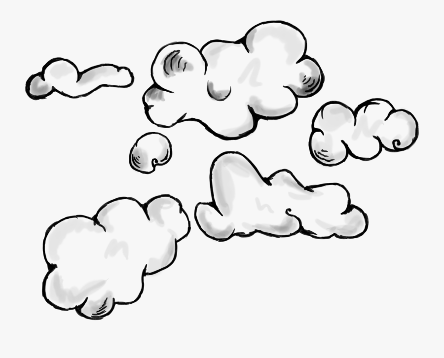 Vector Clouds Sketch - Dark Clouds Illustration Png, Transparent Clipart