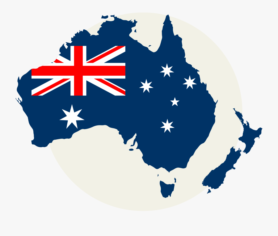 Flag Of Australia Map - Australia Map Flag Png, Transparent Clipart
