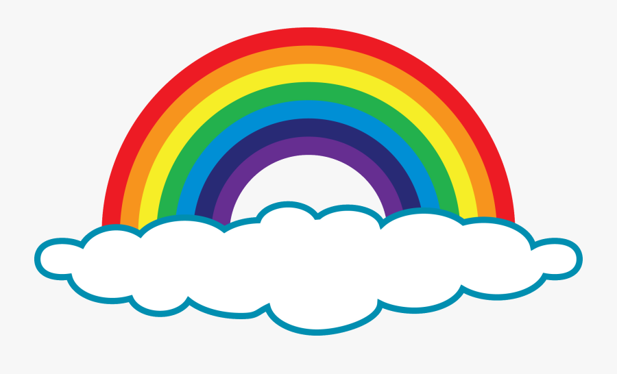 Rainbow Clip Simple - Rainbow With One Cloud, Transparent Clipart