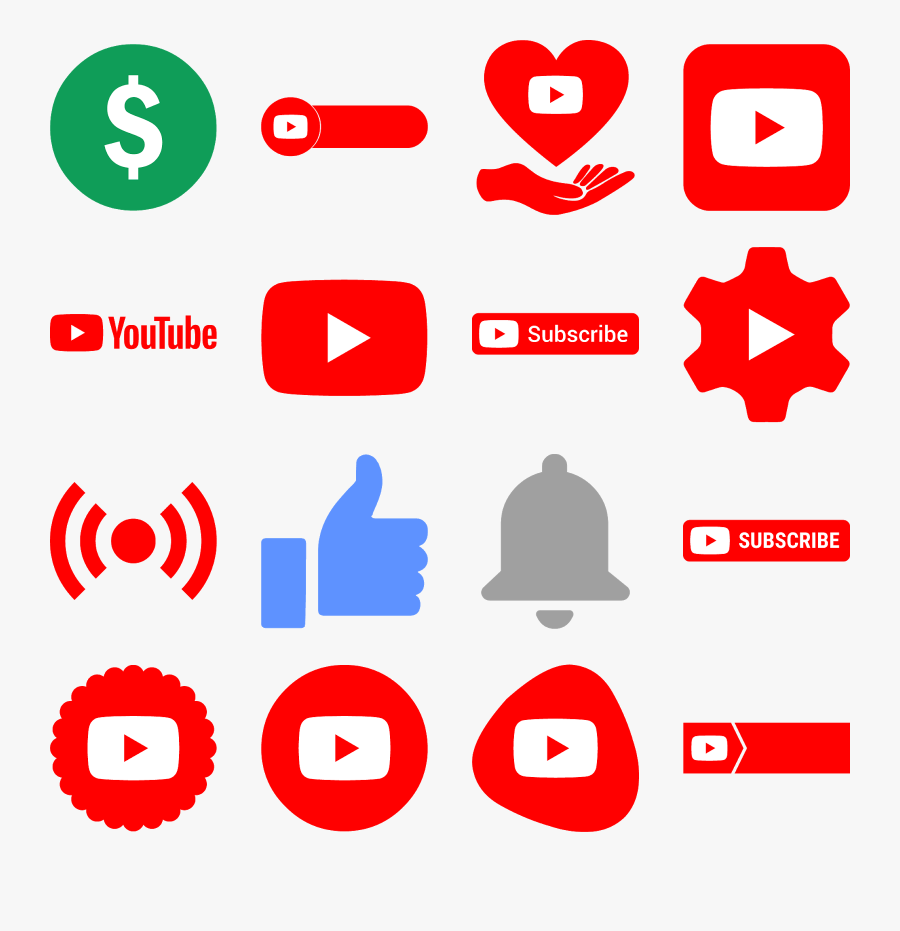 Clip Art Icons Logos Youtube Vector - Youtube Vector Logo Png, Transparent Clipart