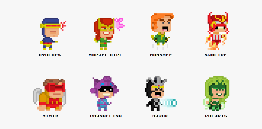 8 Bit X Men, Transparent Clipart