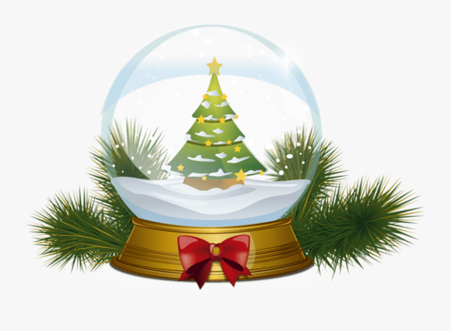 Christmas Ornaments In Snow Png - Christmas Tree Snowglobe Clipart, Transparent Clipart