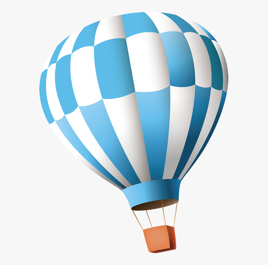 Hot Air Balloon Clip Art - Blue Hot Air Balloon Png, Transparent Clipart