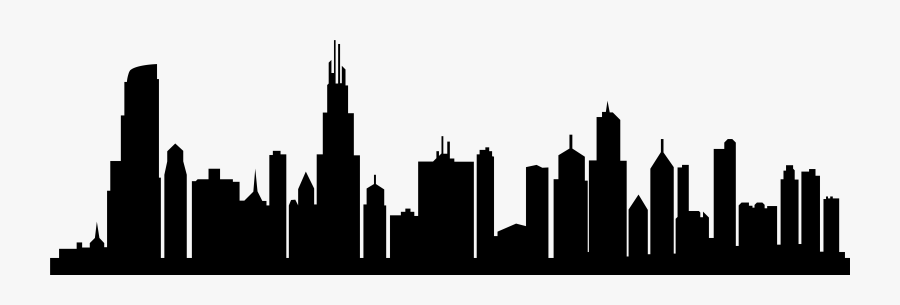 Silhouette Png City - Chicago Skyline Silhouette Png, Transparent Clipart