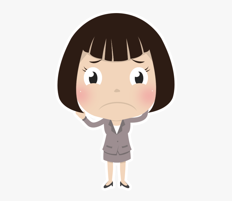 Sad Girl Clipart - Sad Cartoon Girl Stickers, Transparent Clipart