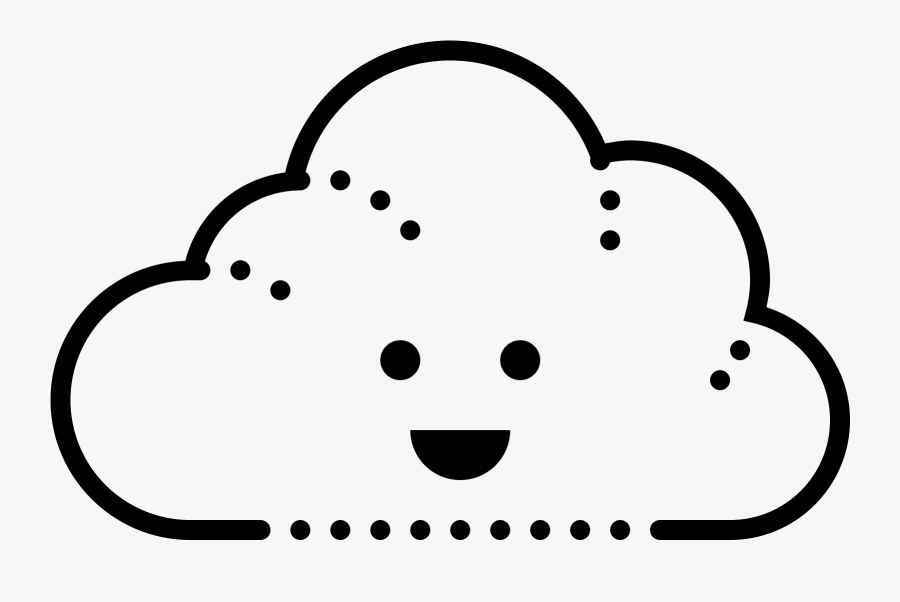 Happy Cloud Icon - Cloud Icon Line Art Png, Transparent Clipart