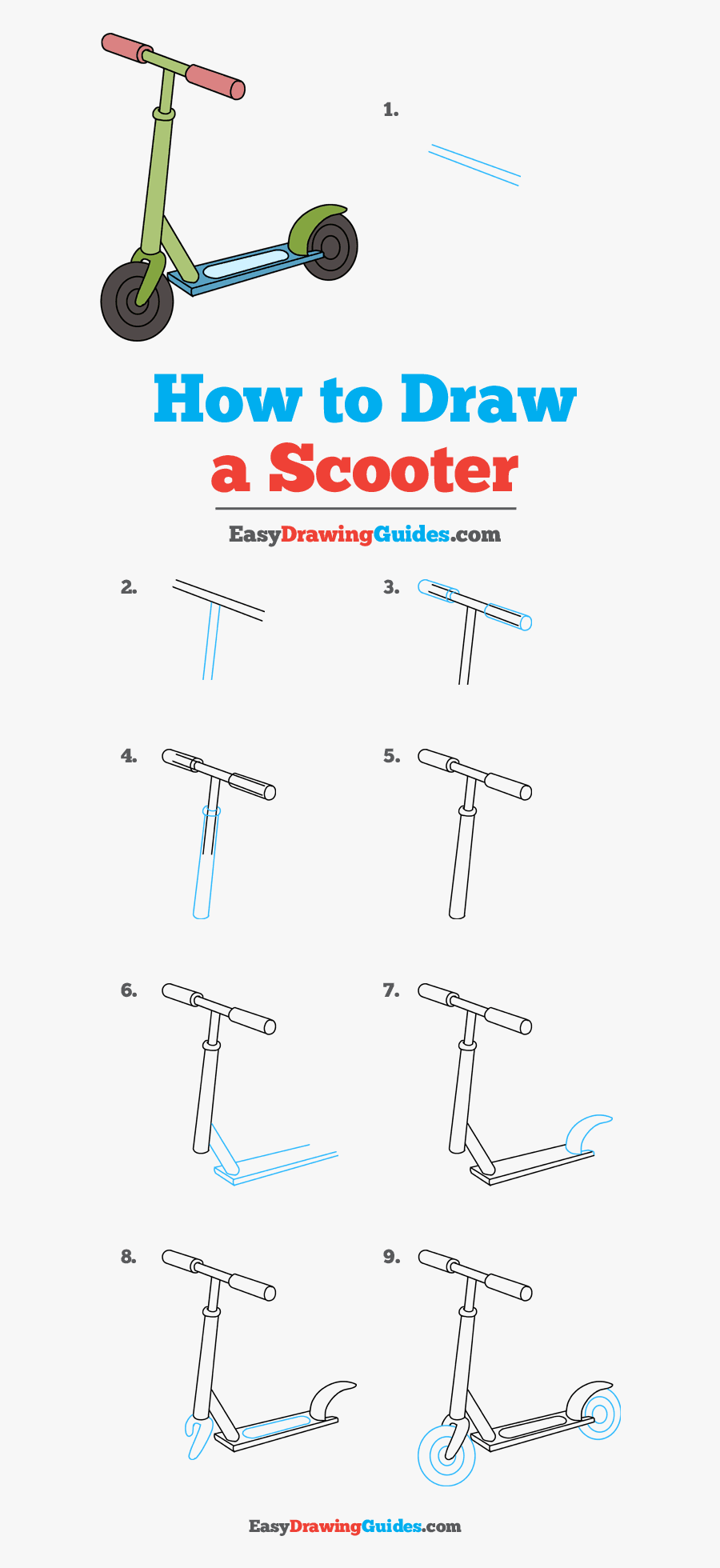 How To Draw A Scooter Easy Drawing Guides - Trolls Poppy Drawing Easy, Transparent Clipart