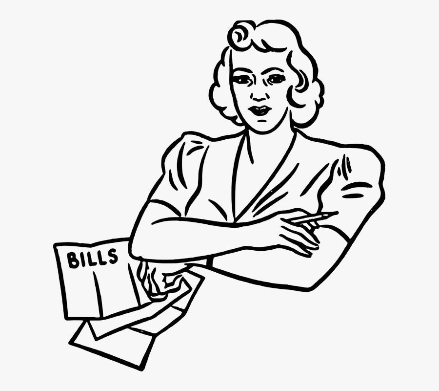 Bills To Pay Clip Art Black And White, Transparent Clipart