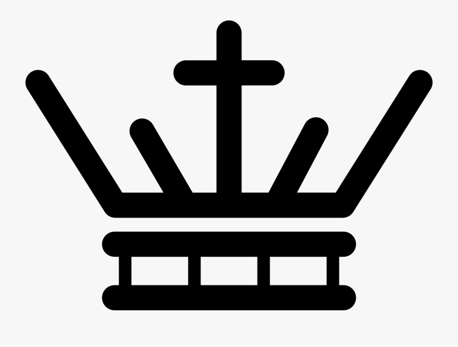 Royal Crown Of Lines With A Cross - Cross, Transparent Clipart