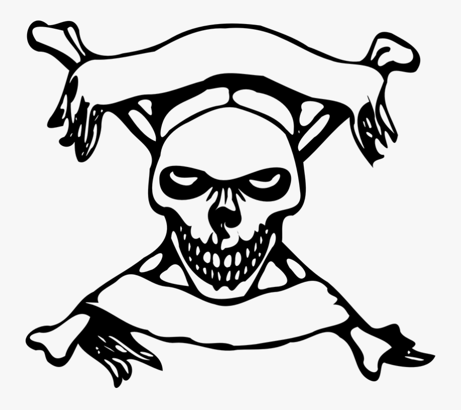 Transparent Danger Symbol Skull Png - Logo Tengkorak Png, Transparent Clipart