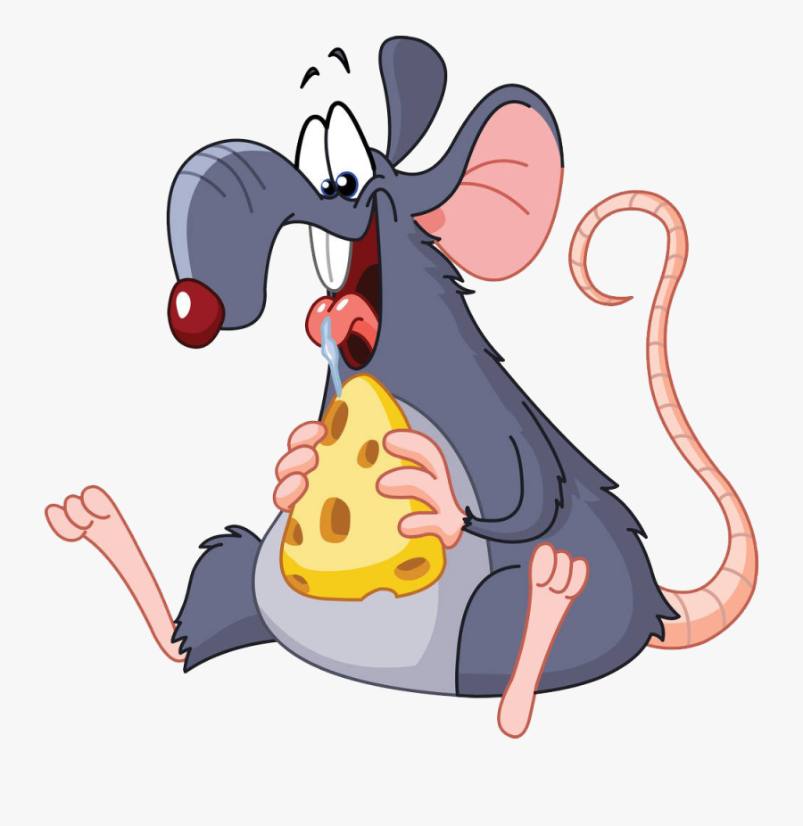 Rat Mouse Eating Clip Art Cheese Transprent - Rat Eating Cheese Cartoon, Transparent Clipart