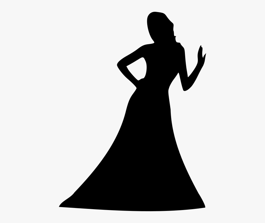 Girl In Ball Gown Silhouette Clipart , Png Download - Teenage Girl Silhouette Dress, Transparent Clipart