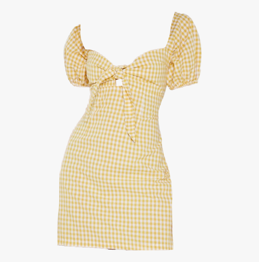 #yellow #yellowdress #gingham #sundress #cottagecore - Day Dress, Transparent Clipart