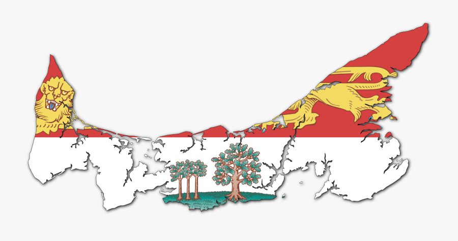 Clip Art Maps - Prince Edward Island Flag Map, Transparent Clipart