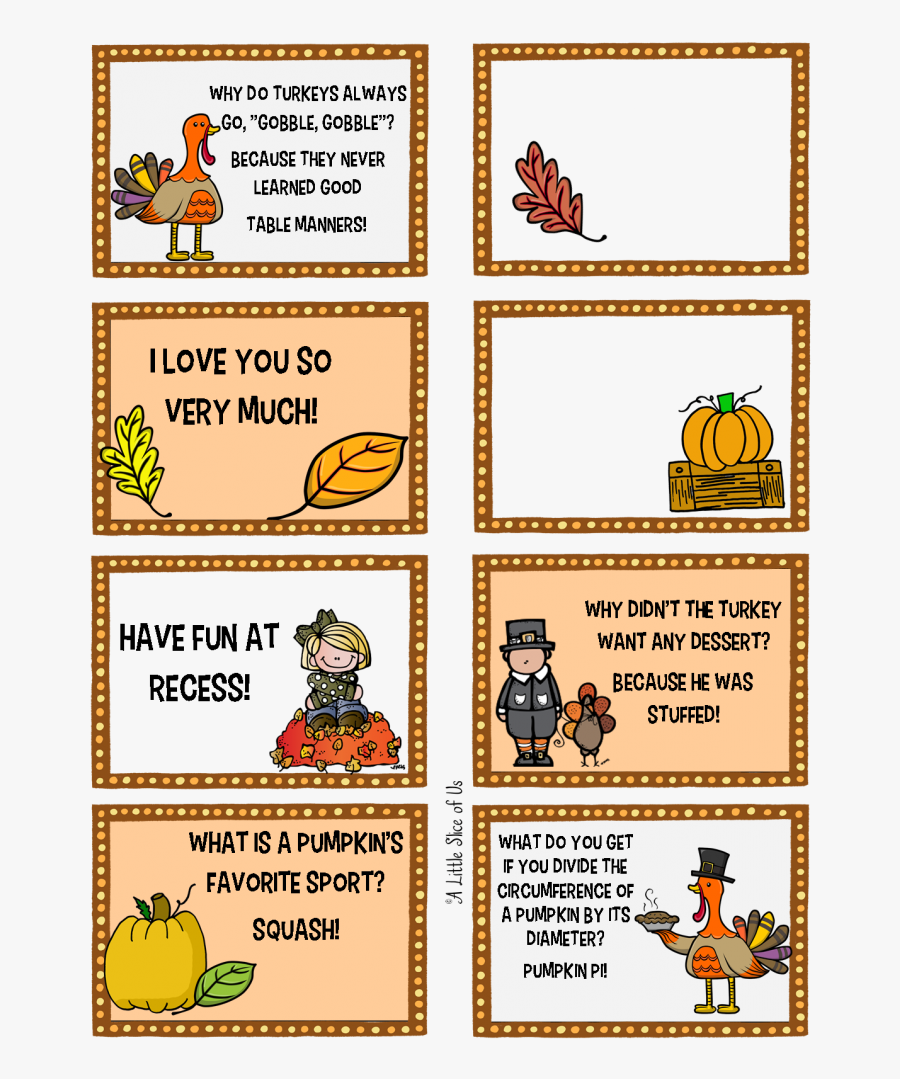 Thanksgiving Lunch Box Notes, Transparent Clipart