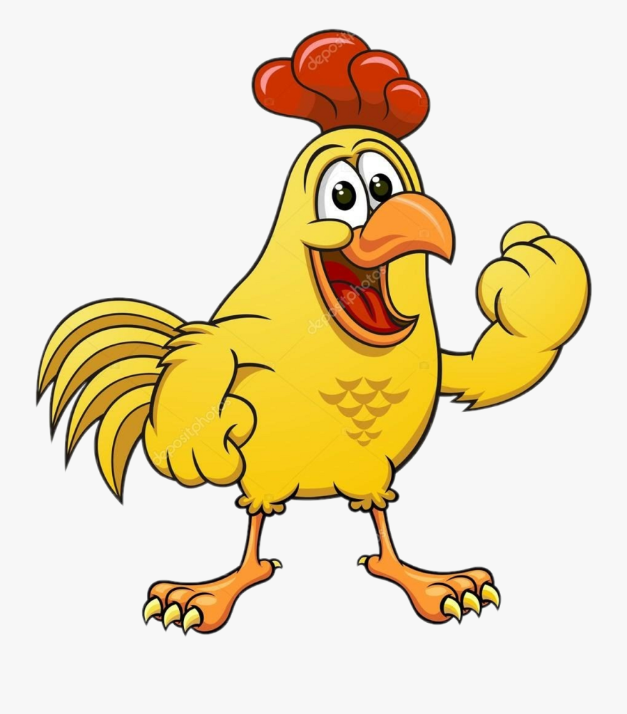 Yellow Chicken Cartoon Clipart , Png Download - Chicken Funny Vector ...
