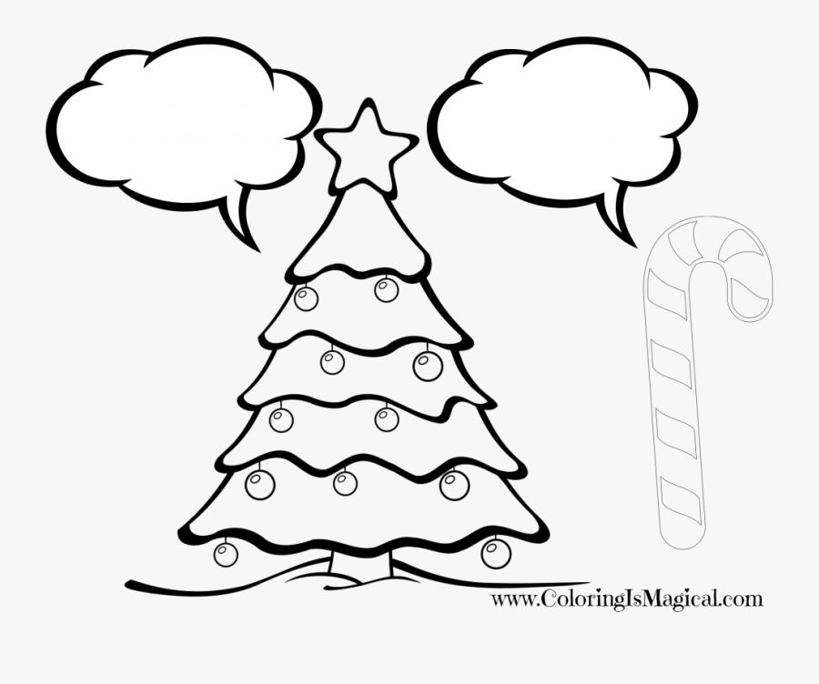 Christmas Tree Colouring By Number Clipart Png Download - Christmas Tree Coloring Pages, Transparent Clipart