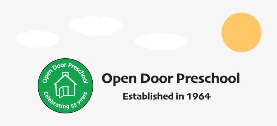 Open Door Preschool Logo Below Clouds And Sun With - 地球 と 月 の 距離, Transparent Clipart