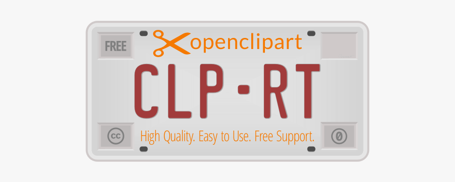 Vector Drawing Of Open Clipart License Plate - Parallel, Transparent Clipart