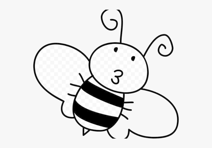 Easy Bee Drawing Clipart Aesthetic Free Stinger Out - Clip Art Cute Bee, Transparent Clipart