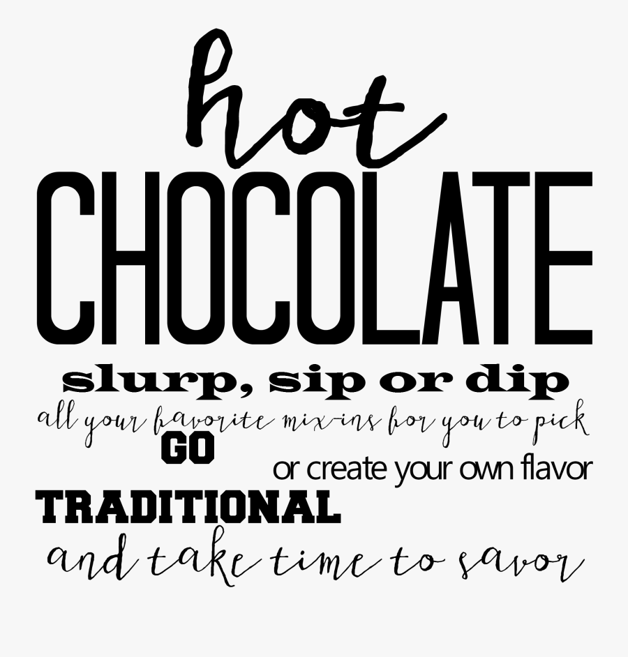 Clip Art Hot Cocoa Sign - Calligraphy, Transparent Clipart