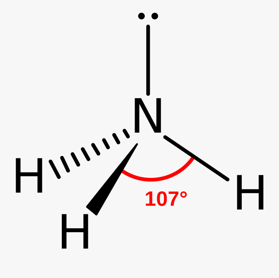 Clip Art File Lone Electron Pair - Ammonia Molecule Shape , Free ...