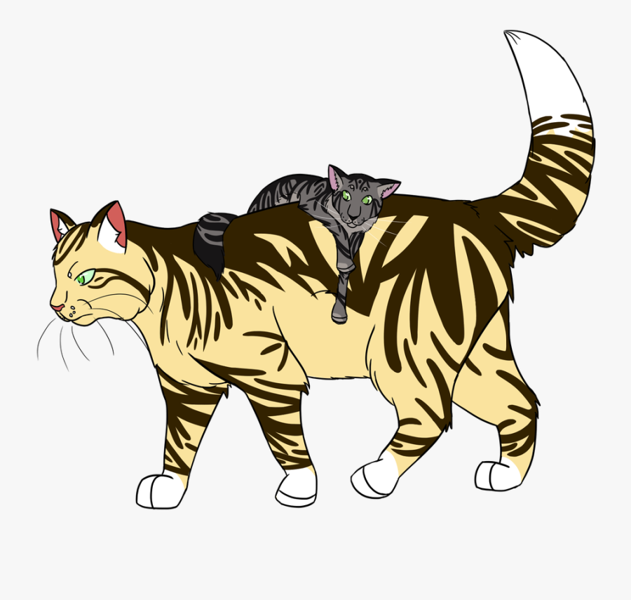 "loner Nettle Riding On The Back Of Shadowclan Warrior - Domestic Short-haired Cat, Transparent Clipart