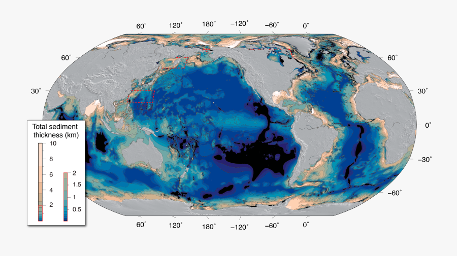 Transparent Ocean - Global Ocean Sediment Thickness, Transparent Clipart