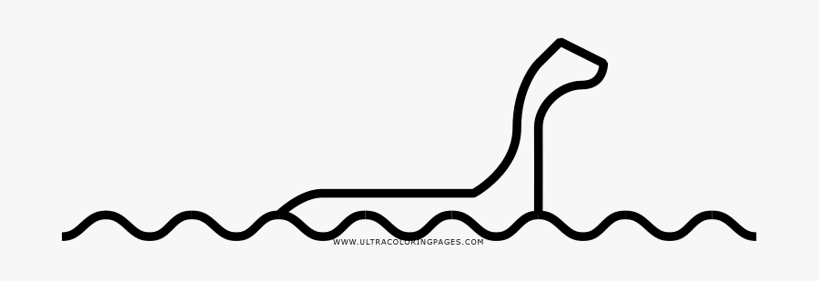 Loch Ness Monster Coloring Page - Line Art, Transparent Clipart