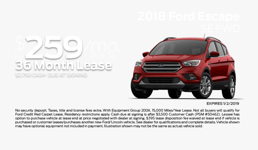 Check Out These New Car Lease Specials On The All New - 2019 Ford Escape Png, Transparent Clipart