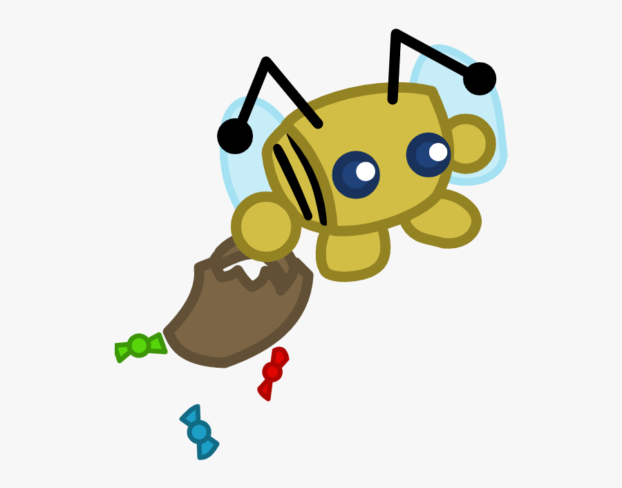 A Starver In A Bee Costume With A Bag Full Of Candy, Transparent Clipart