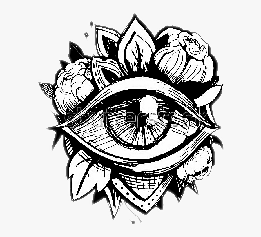 #ojo #flores #tatto #freetoedit - Un Ojo Con Flores, Transparent Clipart