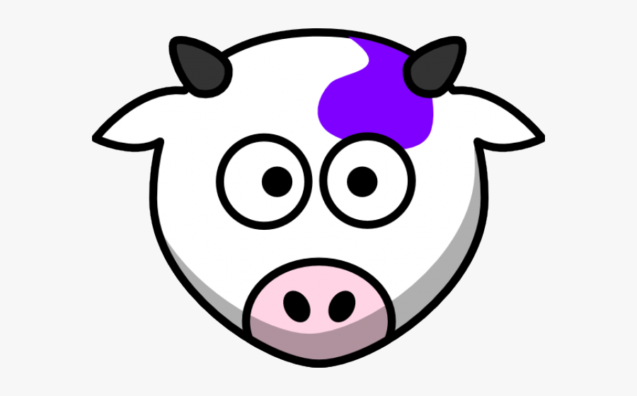 Purple Cow Cliparts - Cow Face Png Clipart, Transparent Clipart