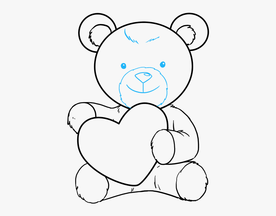 How To Draw Teddy Bear With Heart - Teddy Bear With Heart Drawing, Transparent Clipart