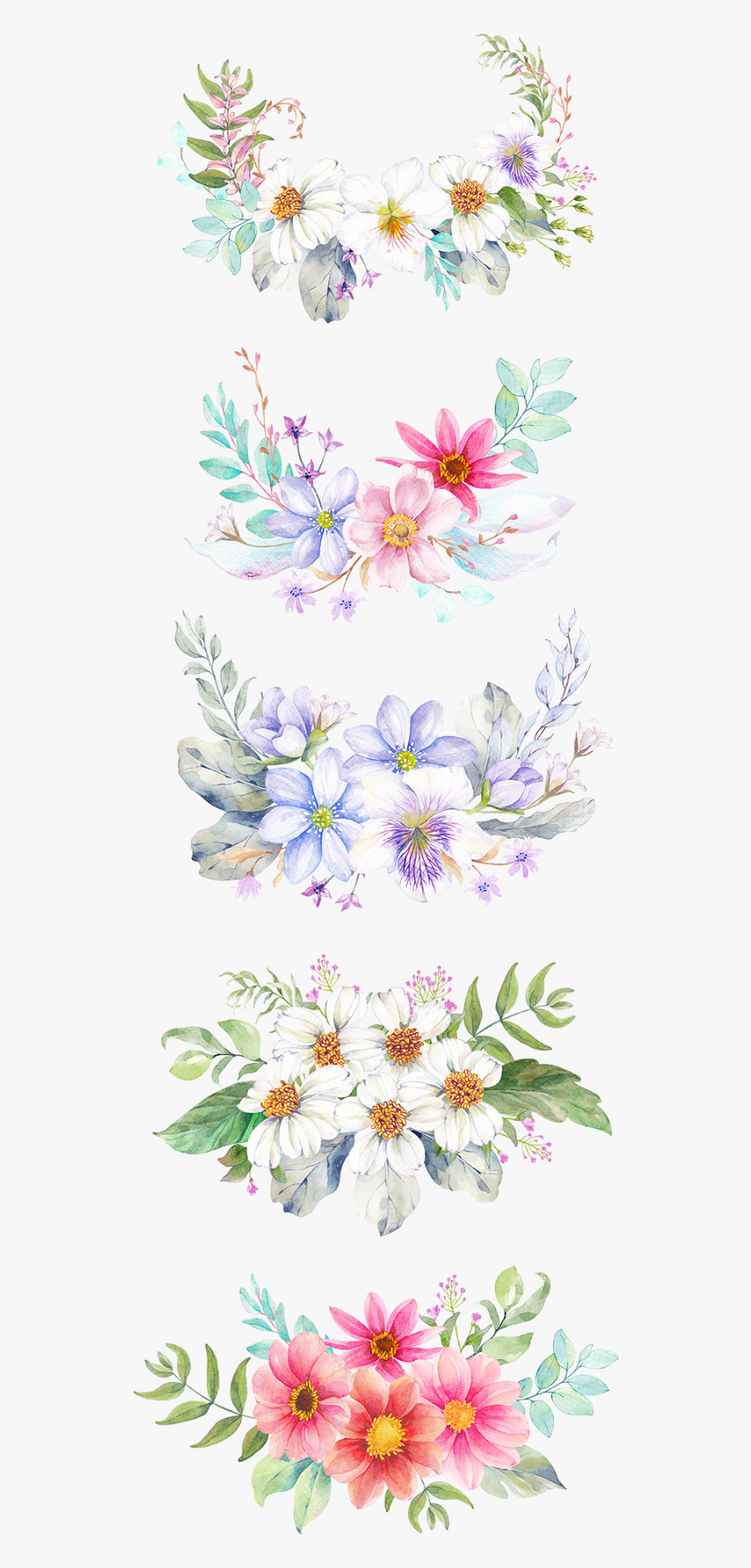 #flowers #floral #bouquet #clipart #daisies #pink #purple - Tattoo, Transparent Clipart