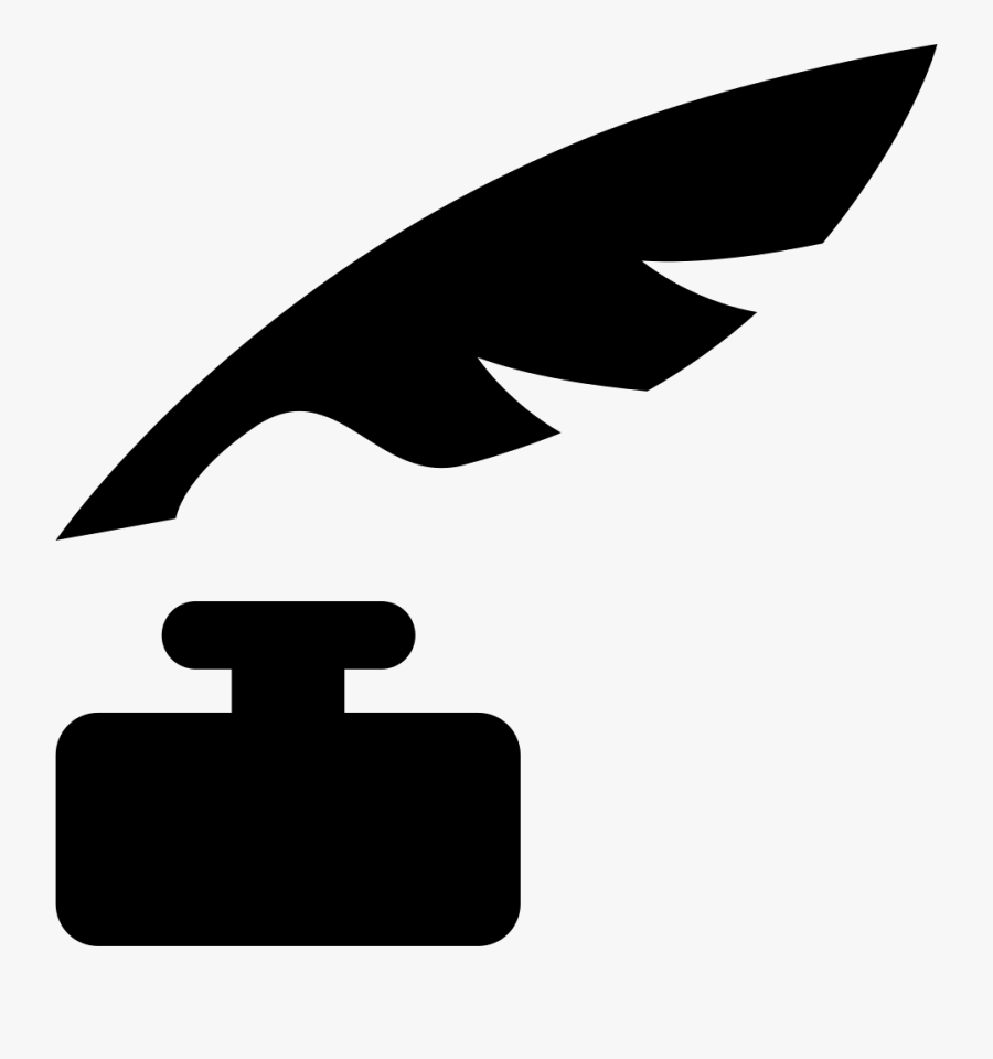 Silhouette Clipart Feather - Ink Bottle Silhouette, Transparent Clipart