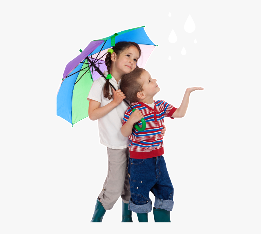 Transparent Child Looking Clipart - Children Umbrella Png, Transparent Clipart