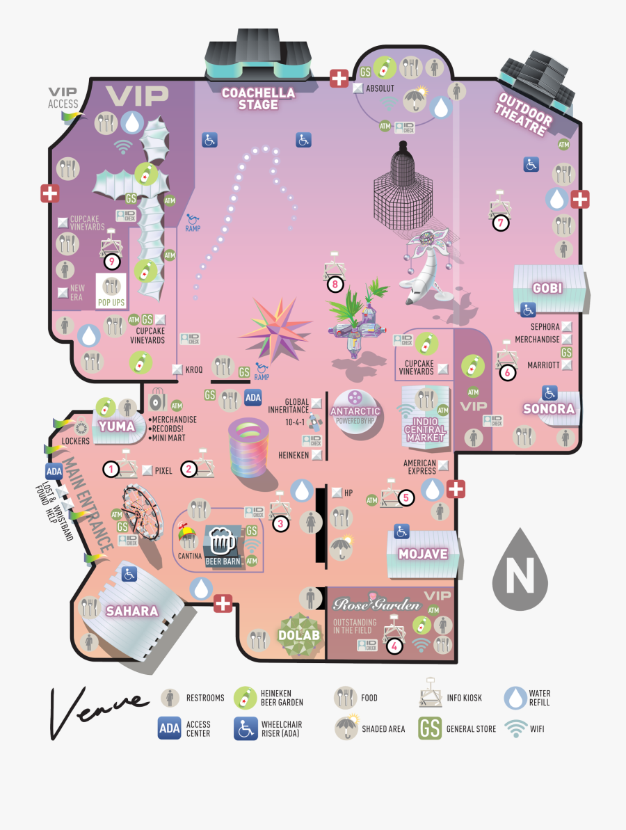 Clip Art Festival Maps Pinterest And - Coachella Stage Map 2019, Transparent Clipart