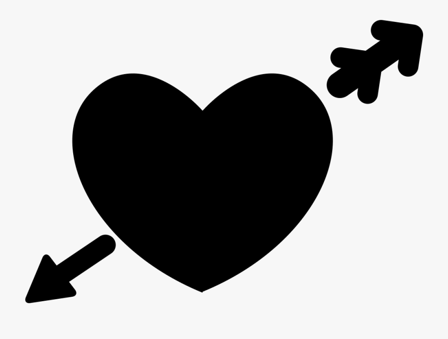 Heart In Love With Cupid Arrow, Transparent Clipart