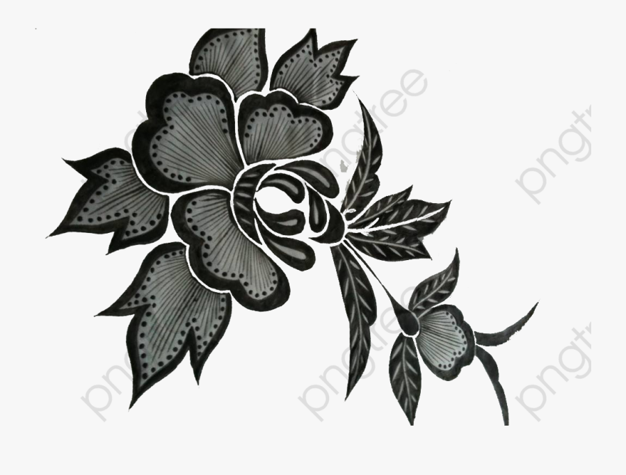 Sun Black And White Clipart Traditional - Batik Simple Png, Transparent Clipart