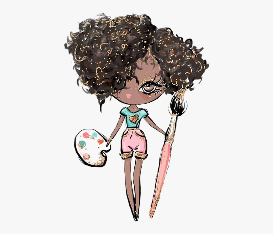 Freetoedit Watercolor Backtoschool Girl Afro Schooldays - Karamfila Back To School Girls, Transparent Clipart