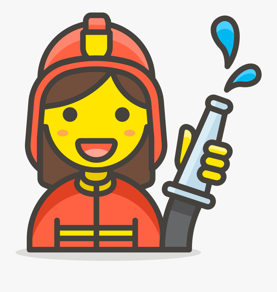 185 Woman Firefighter - Firefighter Emoji, Transparent Clipart