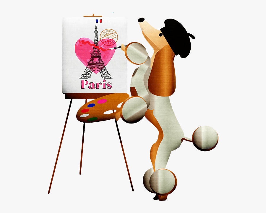 Poodle Painting Cartoon, Transparent Clipart