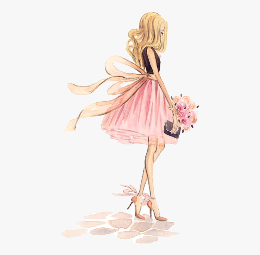 نقاشی دخترونه فانتزی جدید , Transparent Cartoons - Paris Summer Fashion Sketches, Transparent Clipart