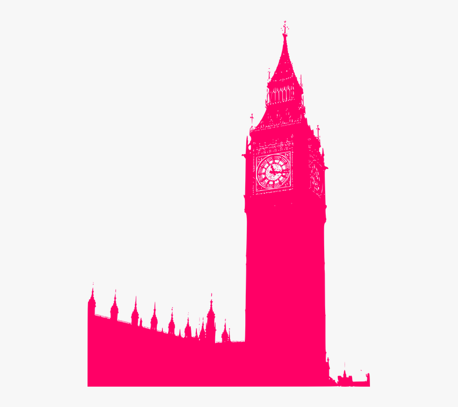 London, Big, Ben, Elizabeth, Tower, Britain - Big Ben Icon Black And White, Transparent Clipart