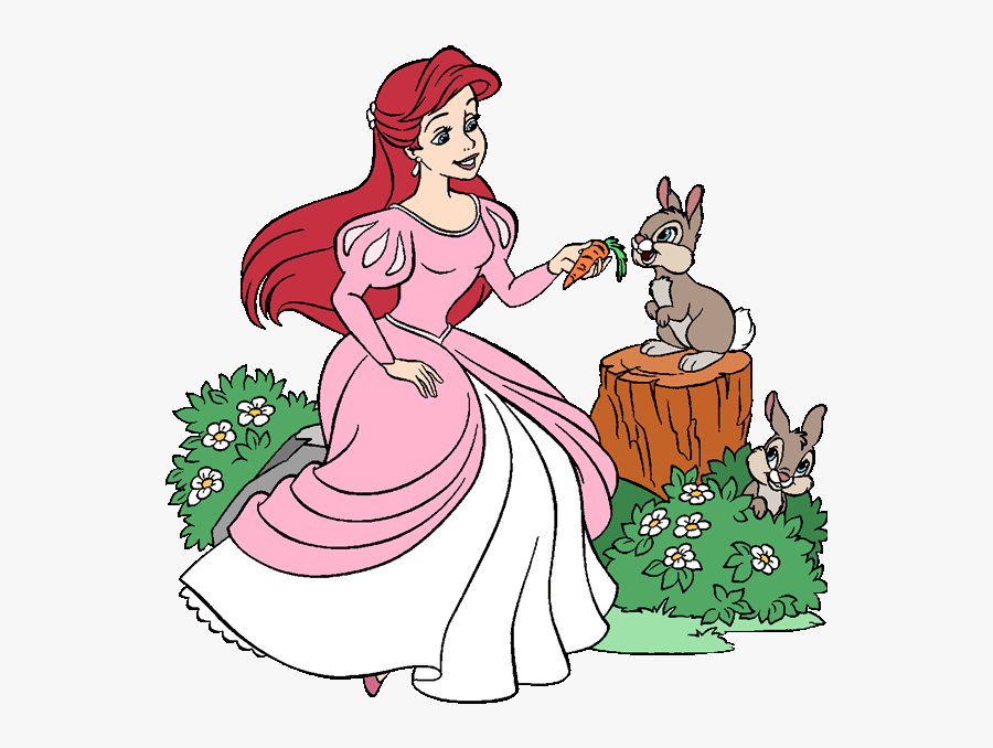 Disney Springtime Princess Clipart - Ariel Pink Dress Clipart, Transparent Clipart